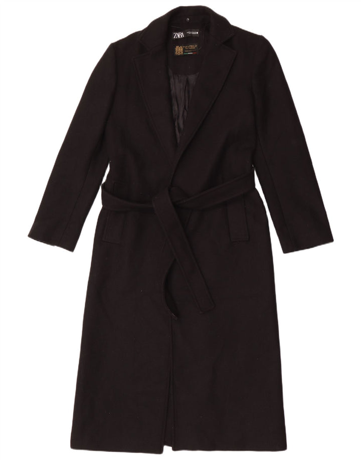 Zara Γυναικείο Πανωφόρι Manteco UK 6 XS Μαύρο Μάλλινο