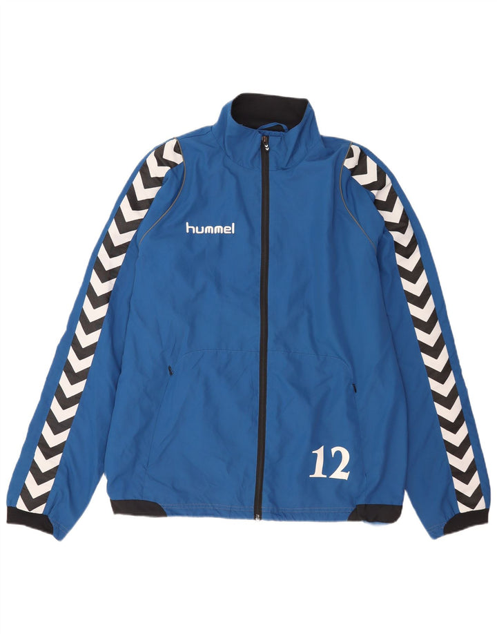 Ανδρική φόρμα Hummel Graphic Top Jacket μεσαίου μπλε χρώματος πολυεστέρας