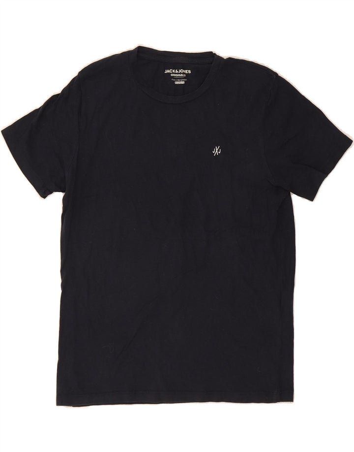 JACK & JONES Mens Regular Fit T-Shirt Top Medium Navy Blue Cotton Vintage Jack & Jones and Second-Hand Jack & Jones from Messina Hembry 