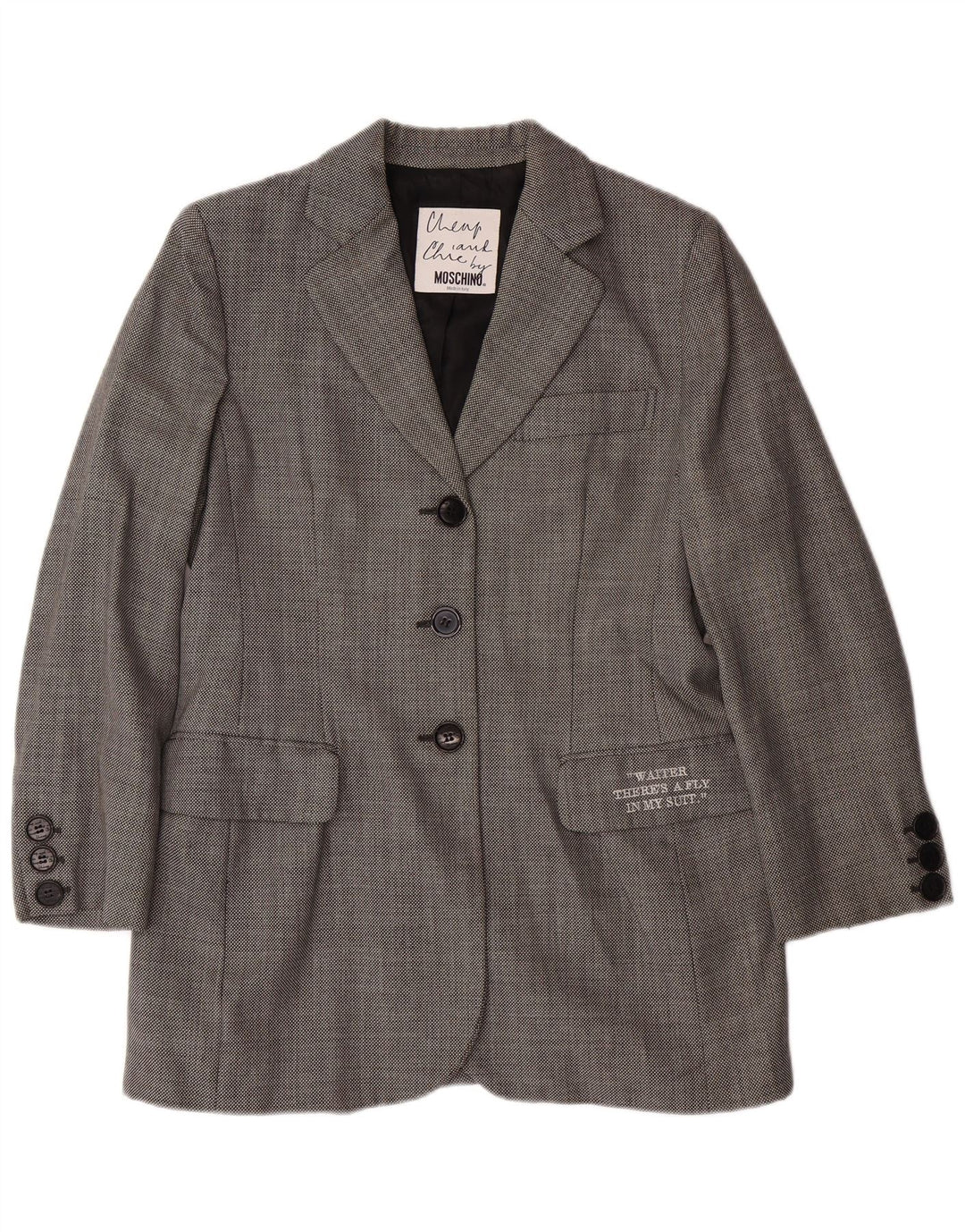 MOSCHINO Γυναικείο φθηνό και κομψό σακάκι blazer UK 14 Large Grey Classic