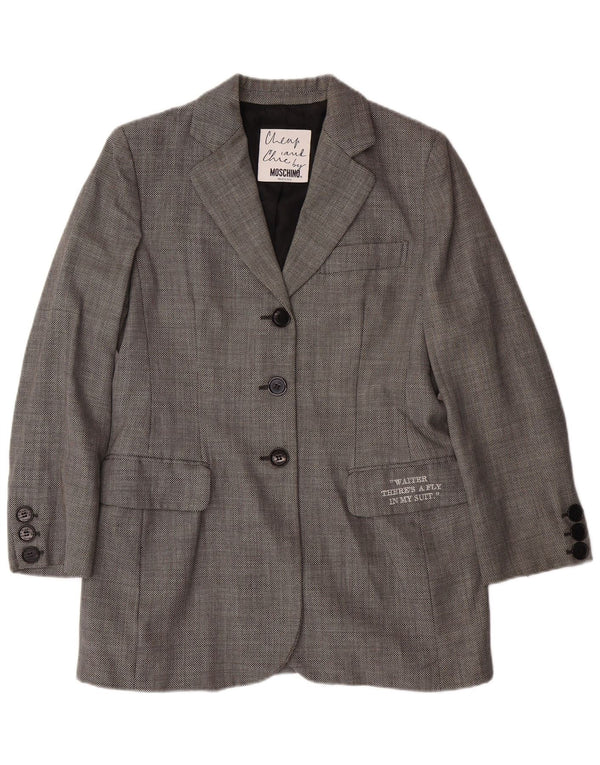 MOSCHINO Γυναικείο φθηνό και κομψό σακάκι blazer UK 14 Large Grey Classic