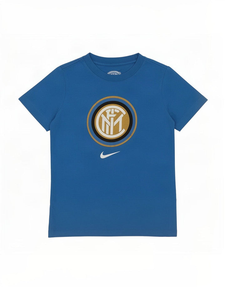 Nike Boys Inter Milan Graphic T-shirt Top 8-9 Years Small Blue