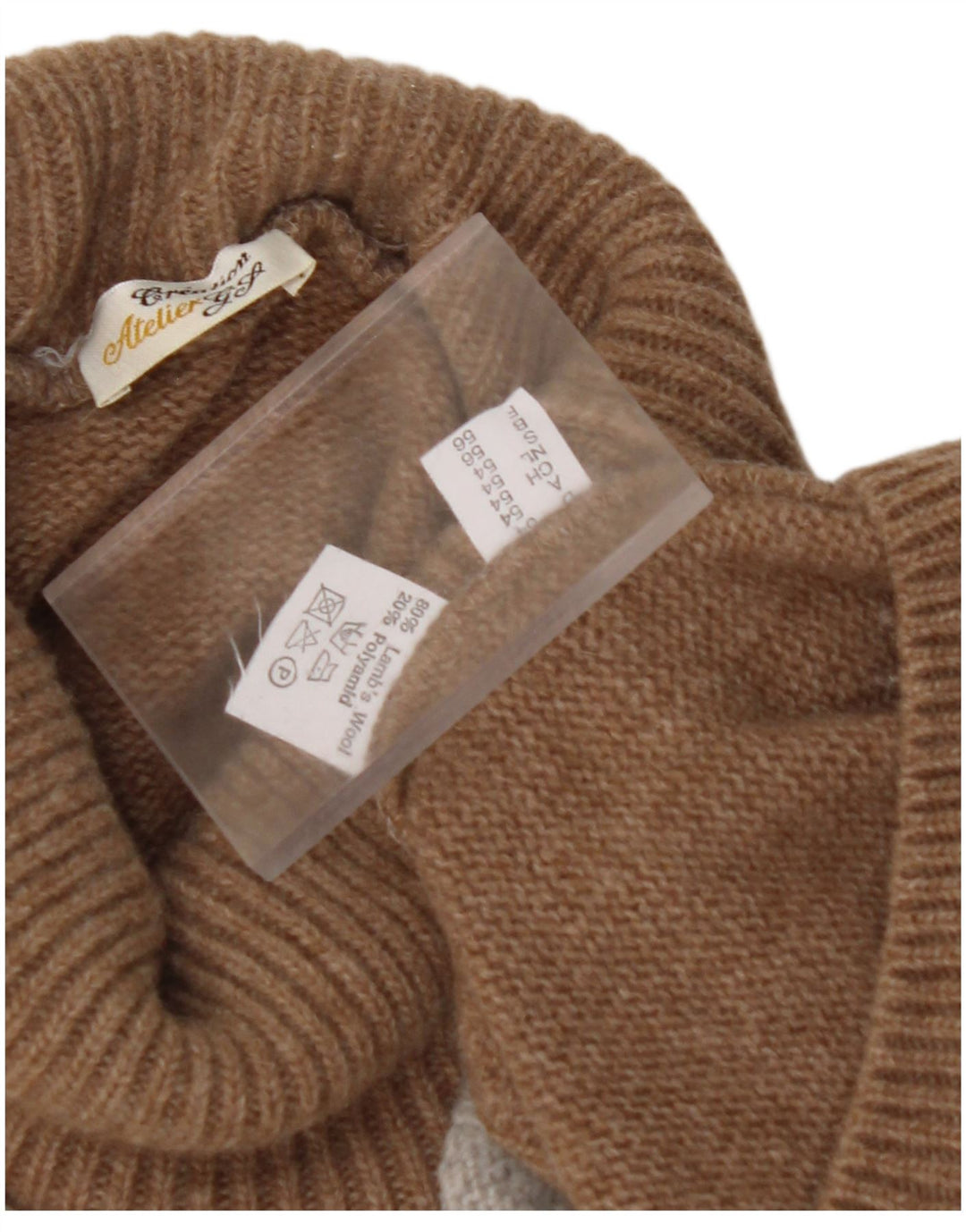 VINTAGE Γυναικείο πουλόβερ με ρολό λαιμόκοψη EU 56 6XL Καφέ Colourblock