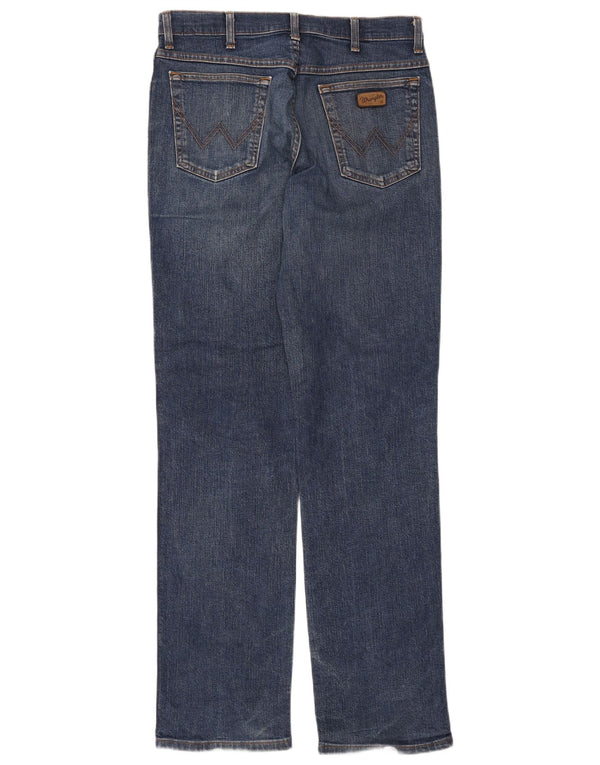 WRANGLER Mens Texas Stretch Straight Jeans W33 L36 Blue Cotton