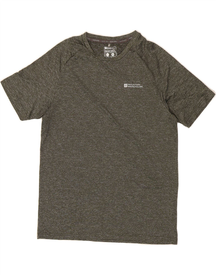 MOUNTAIN WAREHOUSE Mens T-Shirt Top Small Green Pinstripe Polyamide Vintage Mountain Warehouse and Second-Hand Mountain Warehouse from Messina Hembry 
