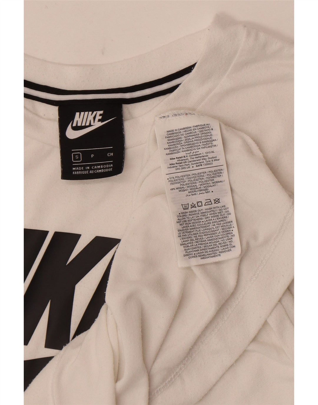 Γυναικείο γραφικό μπλουζάκι Nike Top UK 10 Small White Polyester