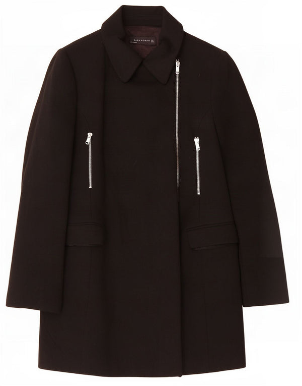 Zara Γυναικείο Παλτό UK 14 Large Μαύρο