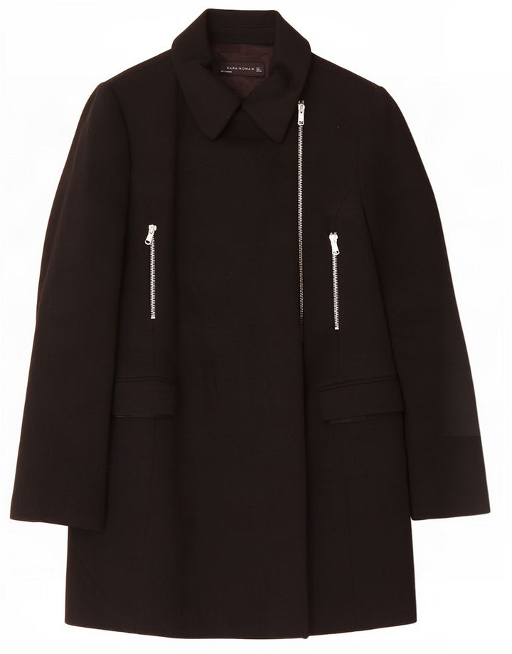 Zara Γυναικείο Παλτό UK 14 Large Μαύρο