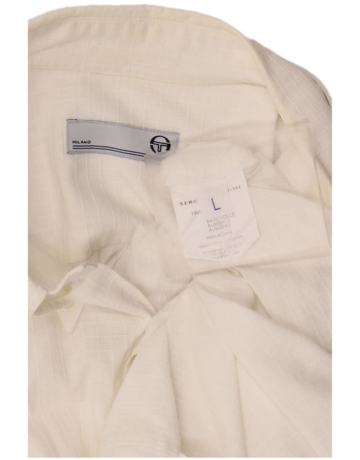 Sergio Tacchini Ανδρικό πουκάμισο μεγάλο λευκό βαμβακερό Classic