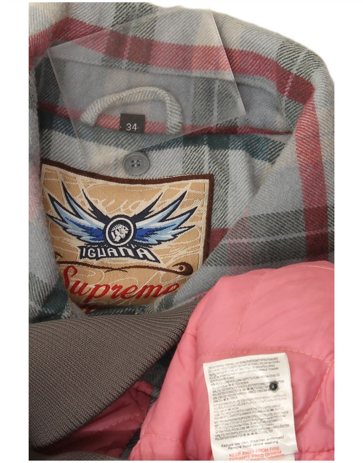 Ανδρικό μπουφάν Iguana Bomber UK 34 XS Γκρι καρό μαλλί