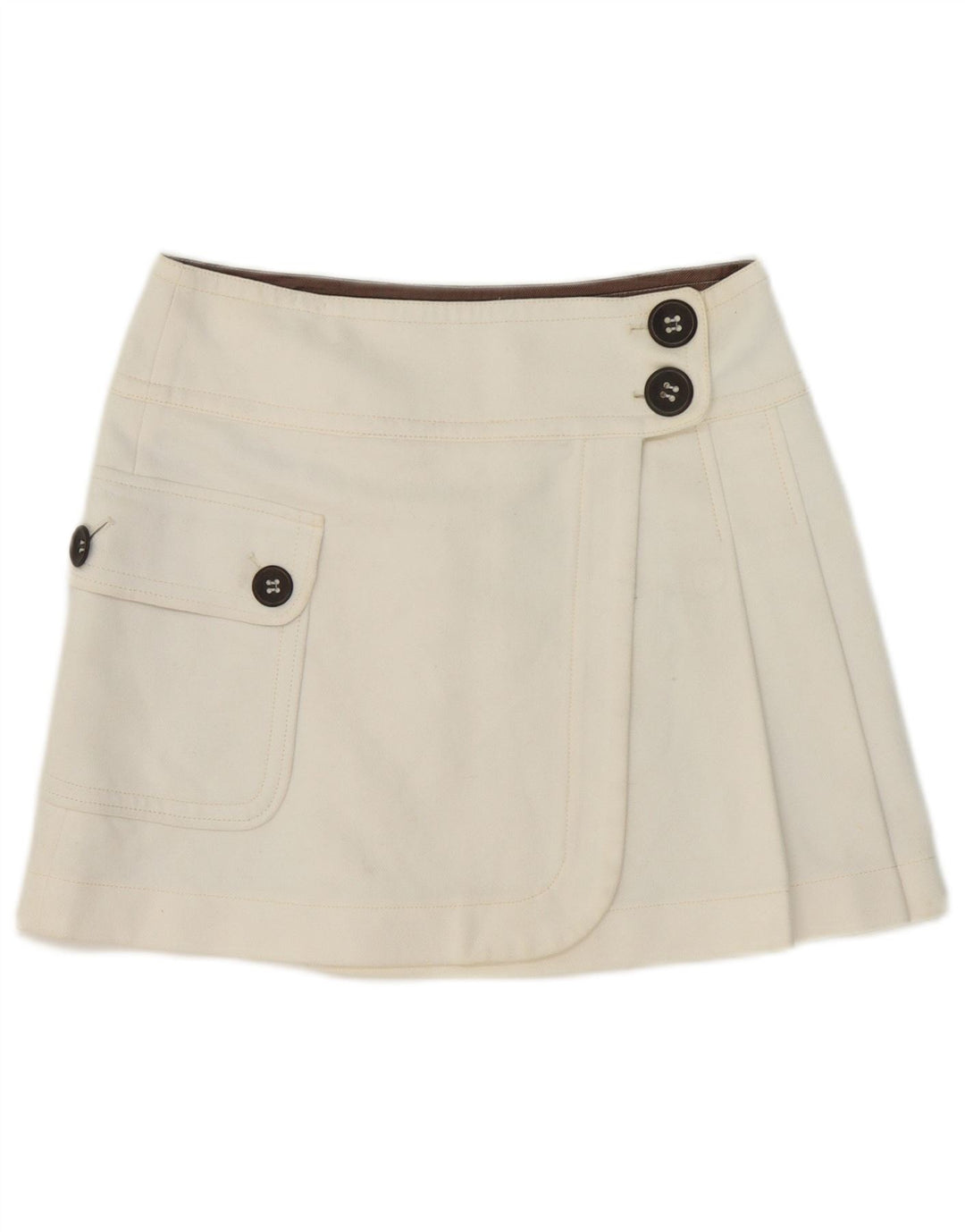 Max & Co. Γυναικεία Mini Wrap Φούστα UK 8 Small W32 White Cotton