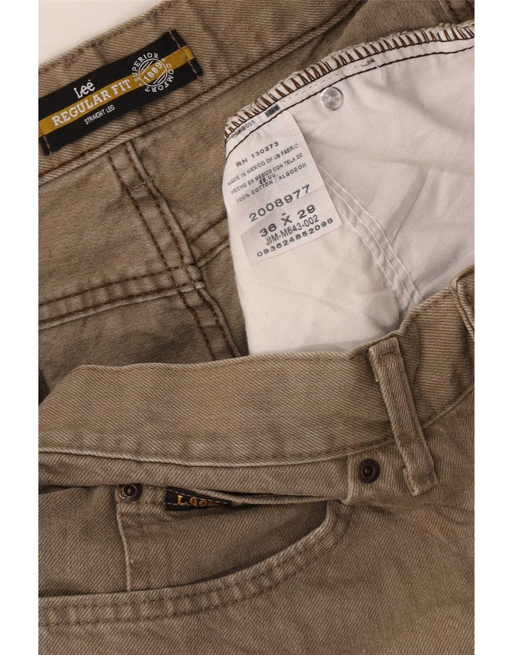 Ανδρικό τζιν Lee Regular Fit ίσιο W36 L29 Χακί βαμβακερό