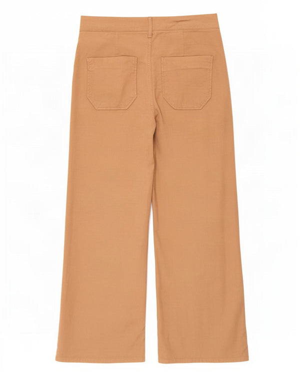 Zara γυναικείο παντελόνι με φαρδύ πόδι EU 38 Small W28 L25 Μπεζ βαμβακερό