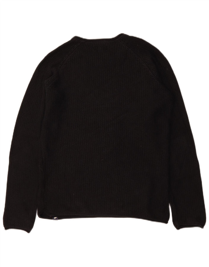 Jack & Jones Ανδρικό πουλόβερ με λαιμόκοψη, μεσαίο μαύρο βαμβακερό