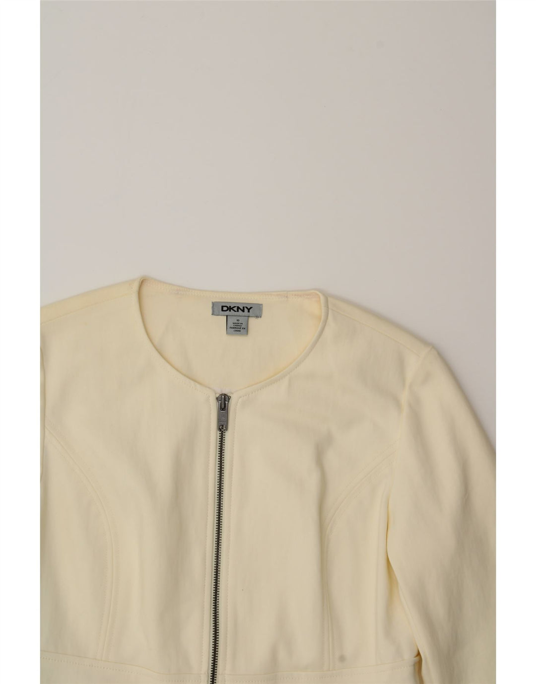 DKNY Womens Blazer Jacket UK 10 Small Off White Cotton Vintage Dkny and Second-Hand Dkny from Messina Hembry 