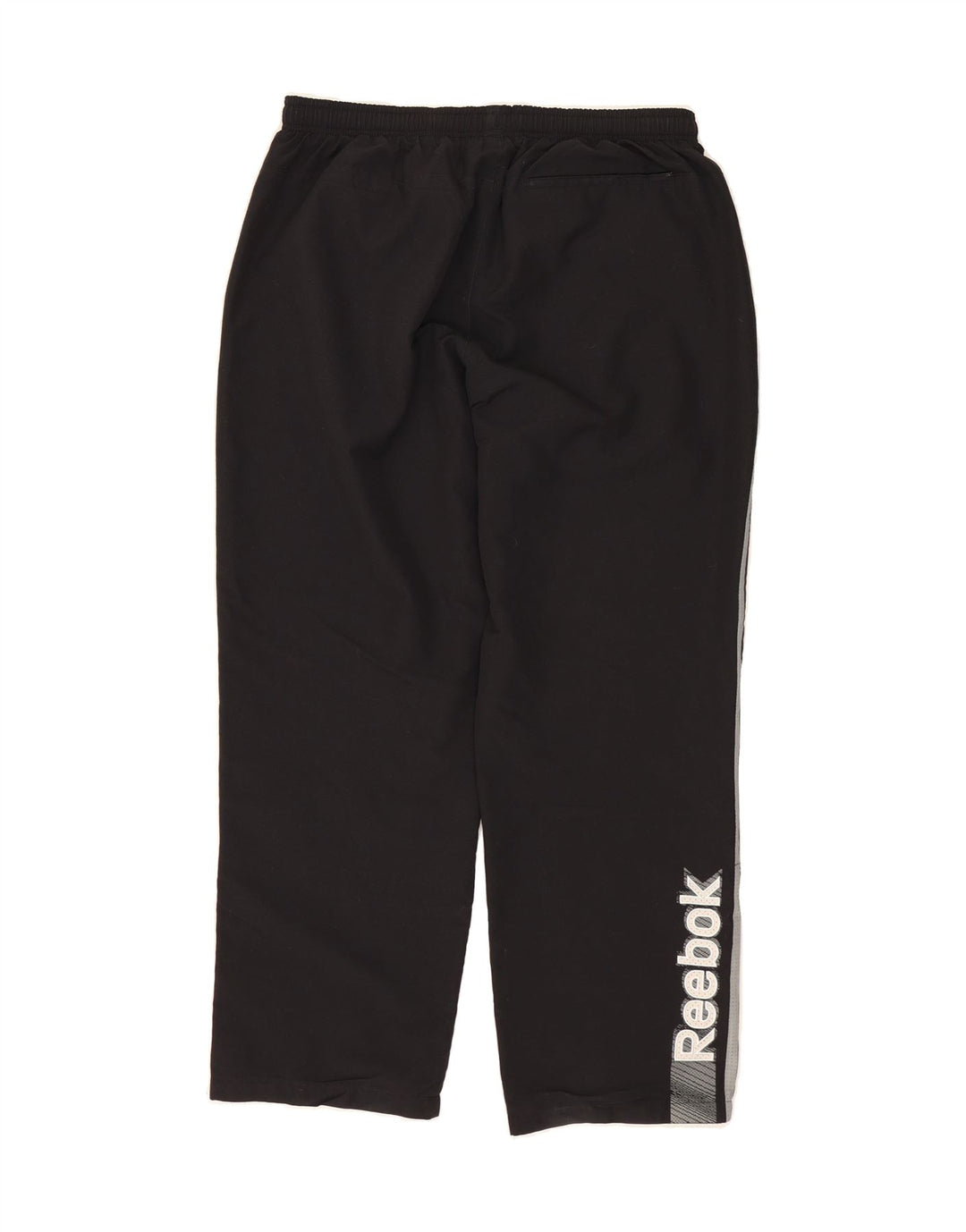 REEBOK Mens Graphic Tracksuit Trousers Large  Black Polyester Vintage Reebok and Second-Hand Reebok from Messina Hembry 