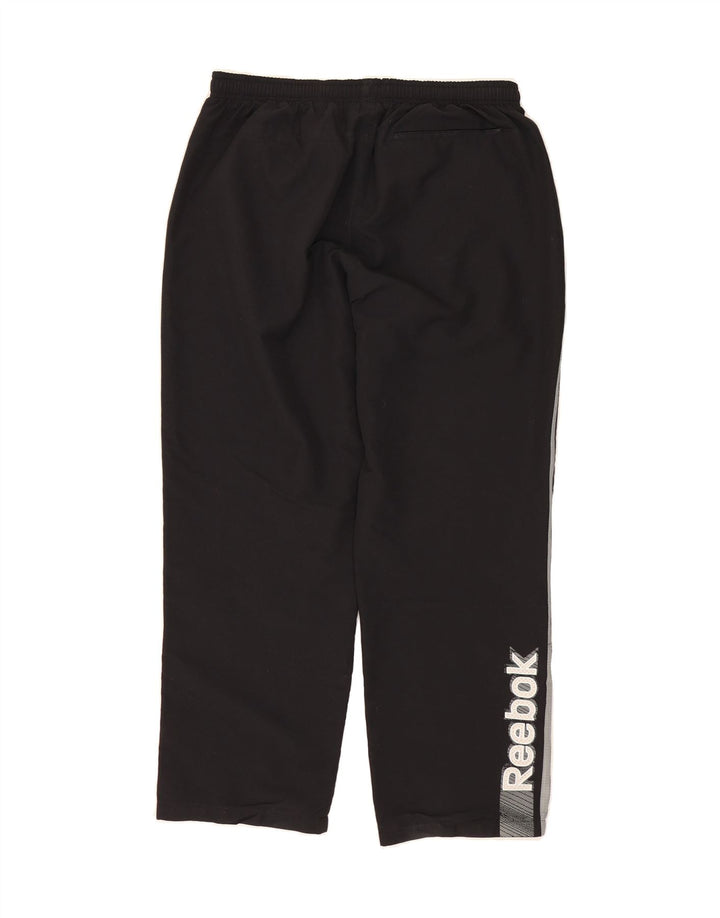 REEBOK Mens Graphic Tracksuit Trousers Large  Black Polyester Vintage Reebok and Second-Hand Reebok from Messina Hembry 