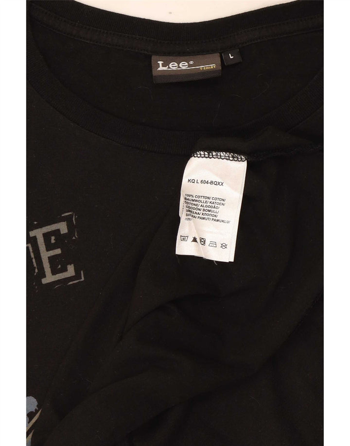 Lee Ανδρικό γραφικό T-Shirt Top μεγάλο μαύρο βαμβακερό