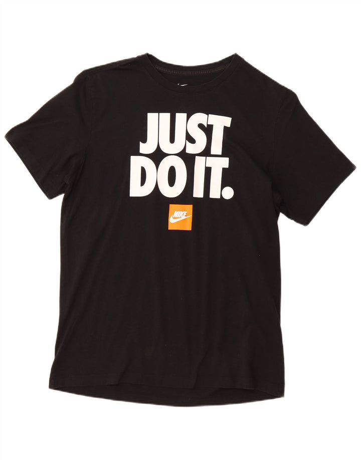 Ανδρικό γραφικό μπλουζάκι NIKE, μεγάλο μαύρο βαμβακερό