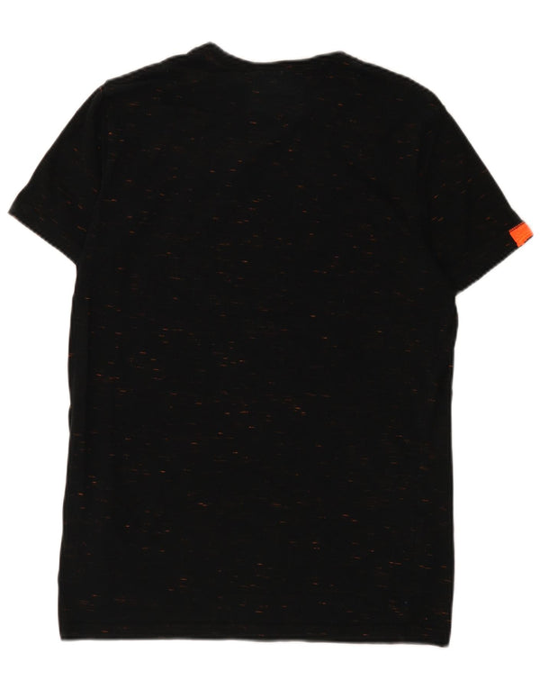 Superdry Mens T-Shirt Top Medium Black Flecked Cotton
