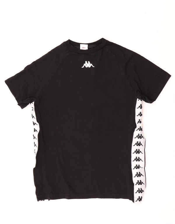 Kappa Γυναικείο T-Shirt Top UK 10 Small Black Colourblock Βαμβακερό
