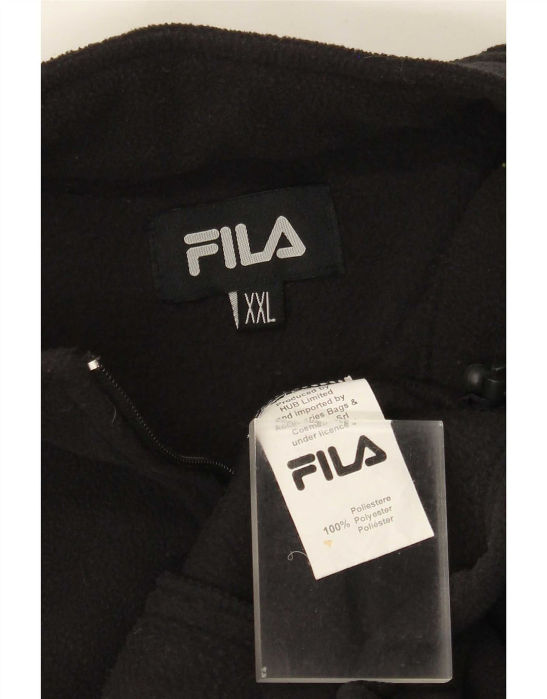 Fila Mens Liner Fleece Jacket UK 44 2XL Μαύρο Πολυεστέρας