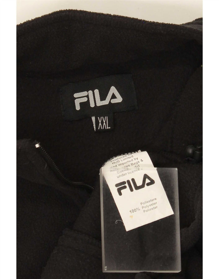 Fila Mens Liner Fleece Jacket UK 44 2XL Μαύρο Πολυεστέρας