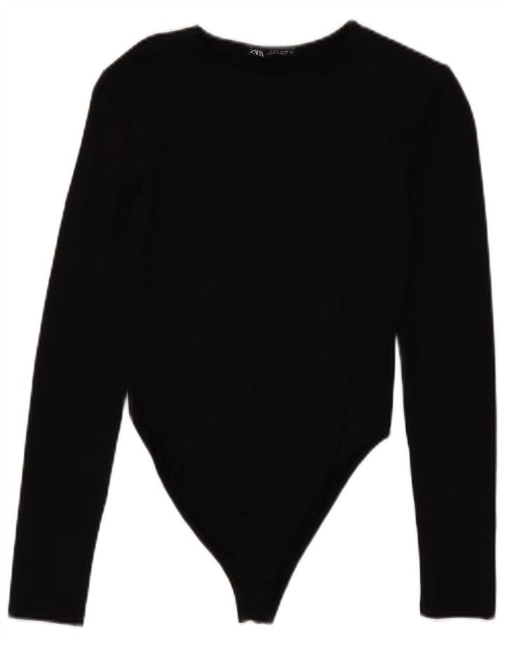 Zara Γυναικείο μακρυμάνικο κορμάκι UK 8 Small Black Polyamide