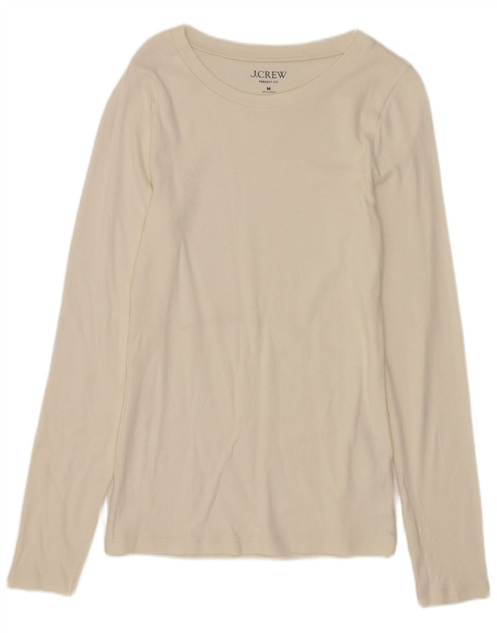 J. Crew Γυναικείο Μπλουζ Τέλεια Εφαρμογή Μακρυμάνικο UK 12 Μεσαίο λευκό βαμβακερό