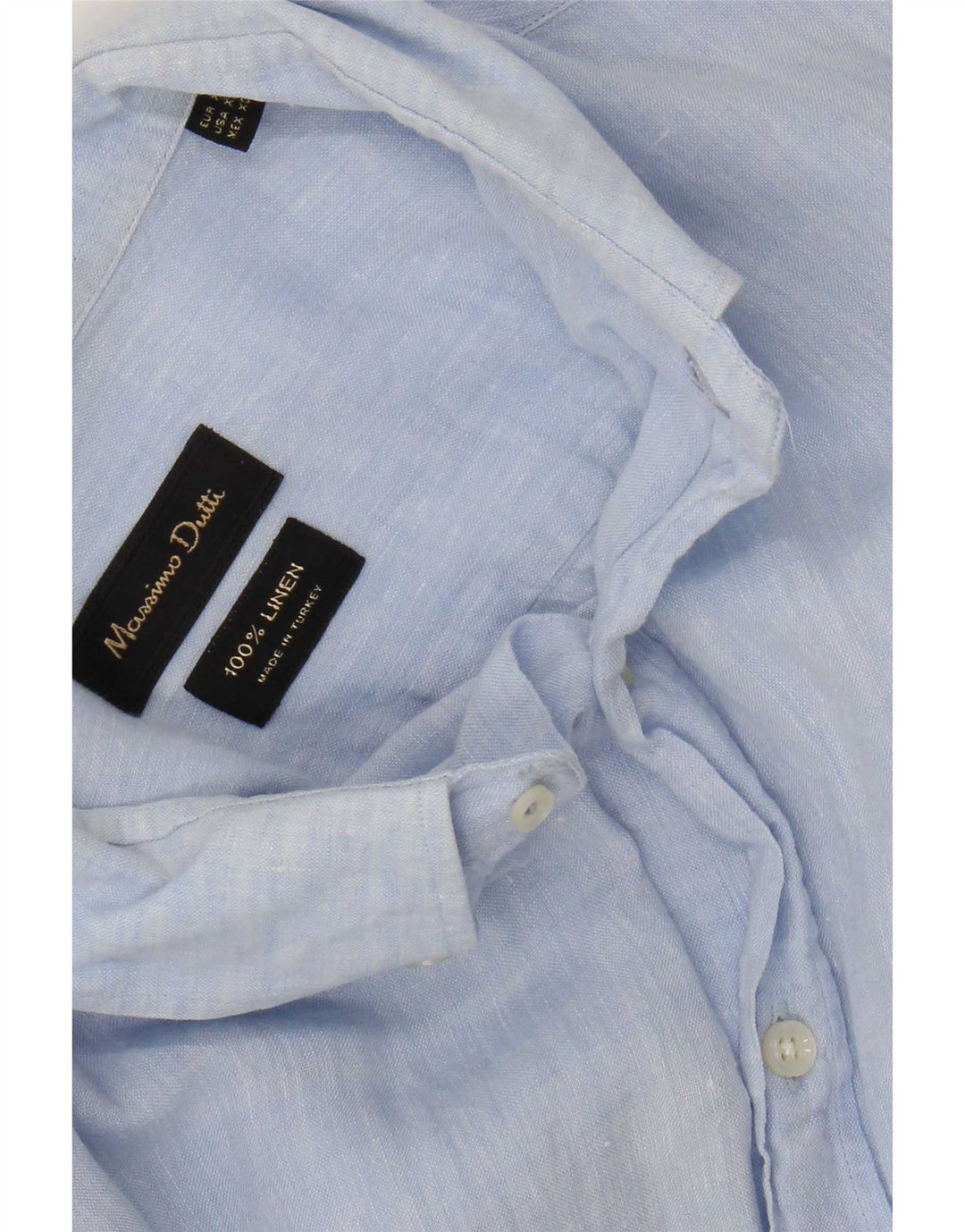 Ανδρικό πουκάμισο Massimo Dutti XL Μπλε λινό