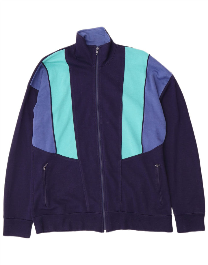 Vintage ανδρική αθλητική φόρμα Top Jacket Large Navy Blue Colourblock