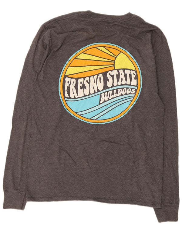 Champion Mens Fresno State Bulldogs Graphic Top Long Long Medium Grey