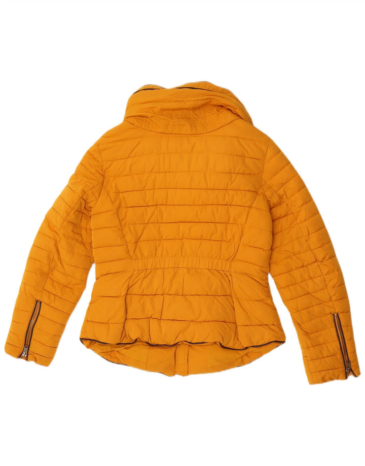 Zara Γυναικείο μπουφάν με κουκούλα UK 16 Large Yellow Polyester