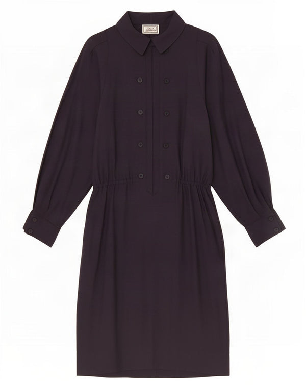 Luisa Spagnoli Γυναικείο Φόρεμα A-Line IT 44 Medium Navy Blue Wool