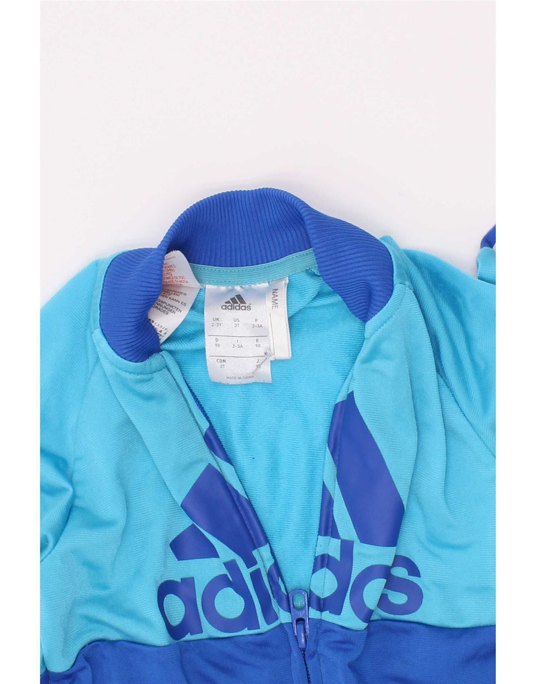 Adidas Boys Graphic αθλητική φόρμα Top Jacket 2-3 Years Blue Colourblock