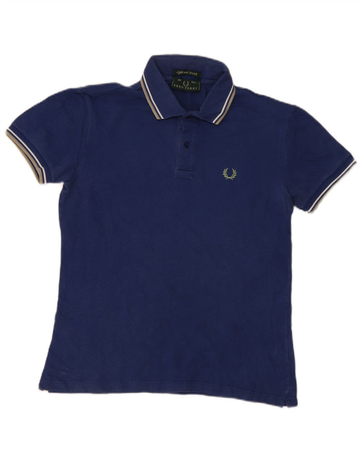 Fred Perry Ανδρικό πουκάμισο Polo Μικρό Βαμβακερό ριγέ μπλε ναυτικό