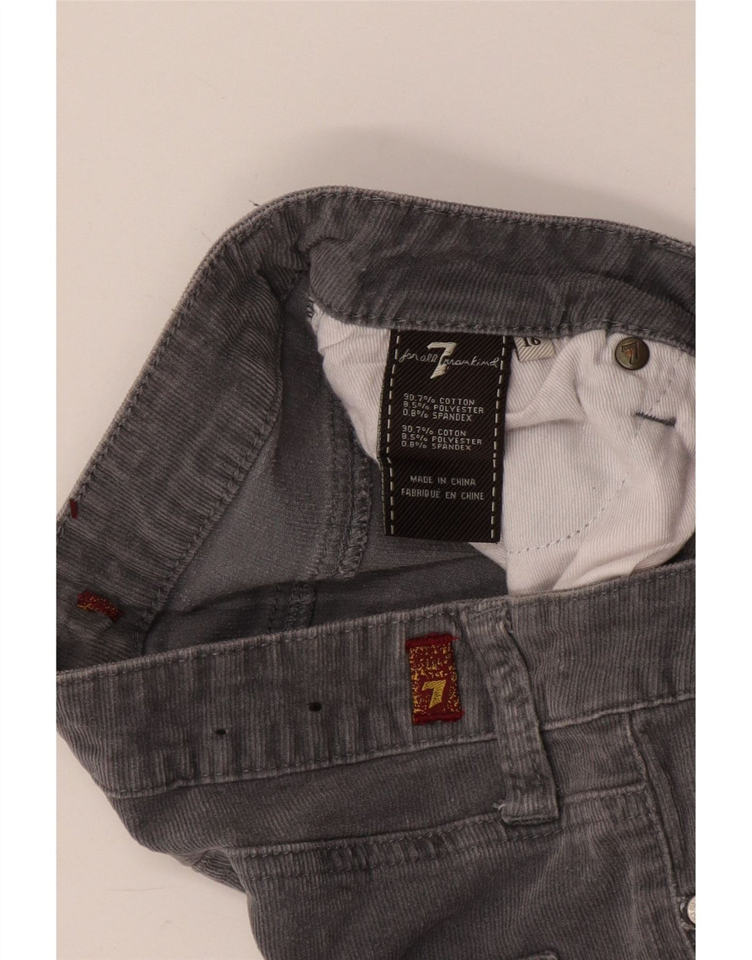 7 FOR ALL ANKIND Αγόρια ίσιο κοτλέ παντελόνι 15-16 ετών W32 L29 Γκρι