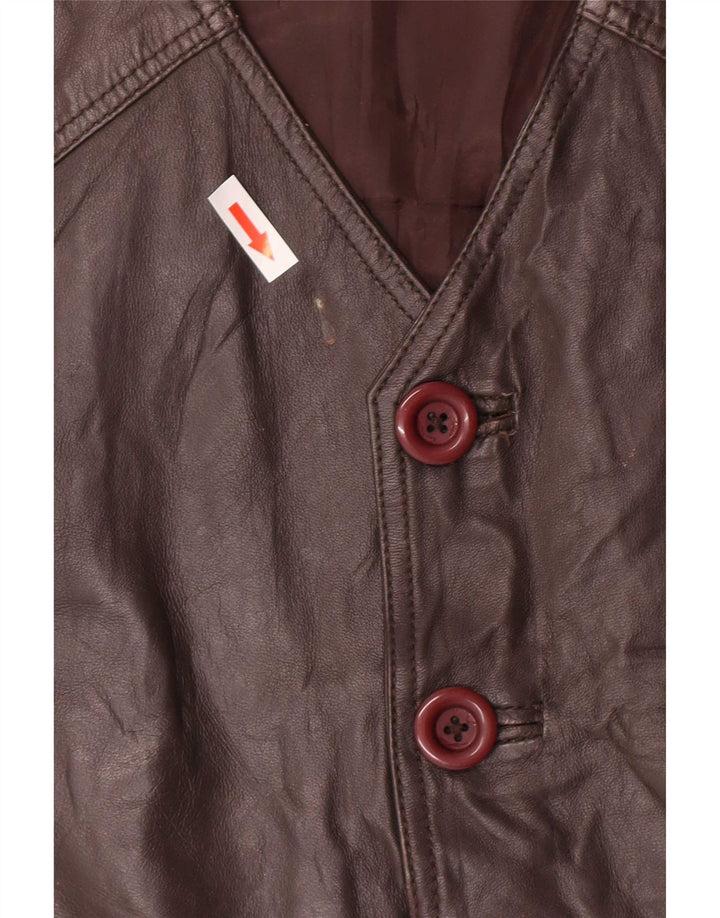 Ross&Cole Ανδρικό Δερμάτινο Γιλέκο IT 52 XL Καφέ