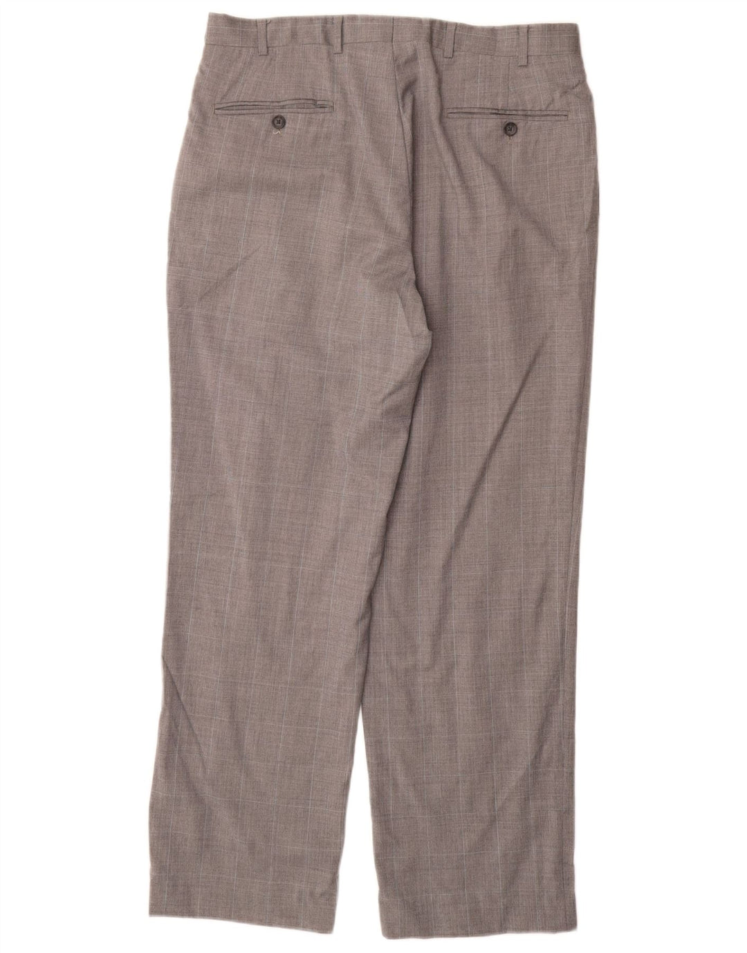 BROOKS BROTHERS Ανδρικό 346 ίσιο παντελόνι W34 L32 Γκρι καρό μαλλί