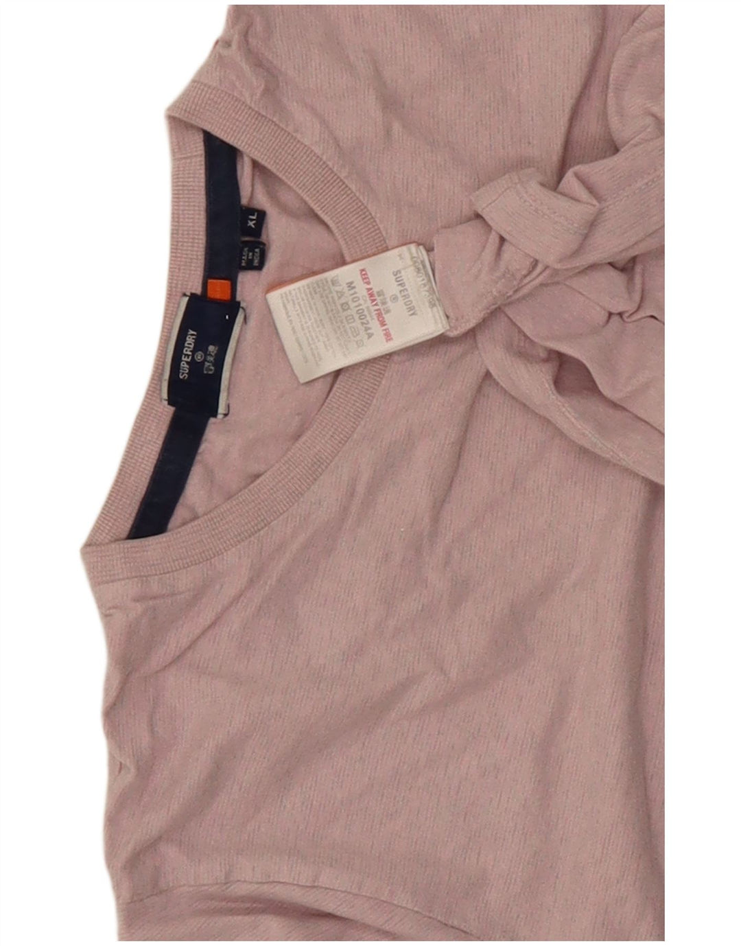 Superdry Ανδρικό T-Shirt Top XL Ροζ βαμβακερό