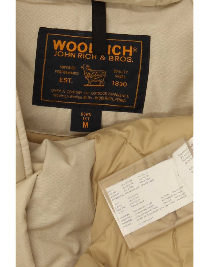 Woolrich Γυναικείο παλτό με κουκούλα UK 14 Βαμβακερό μεσαίο μπεζ