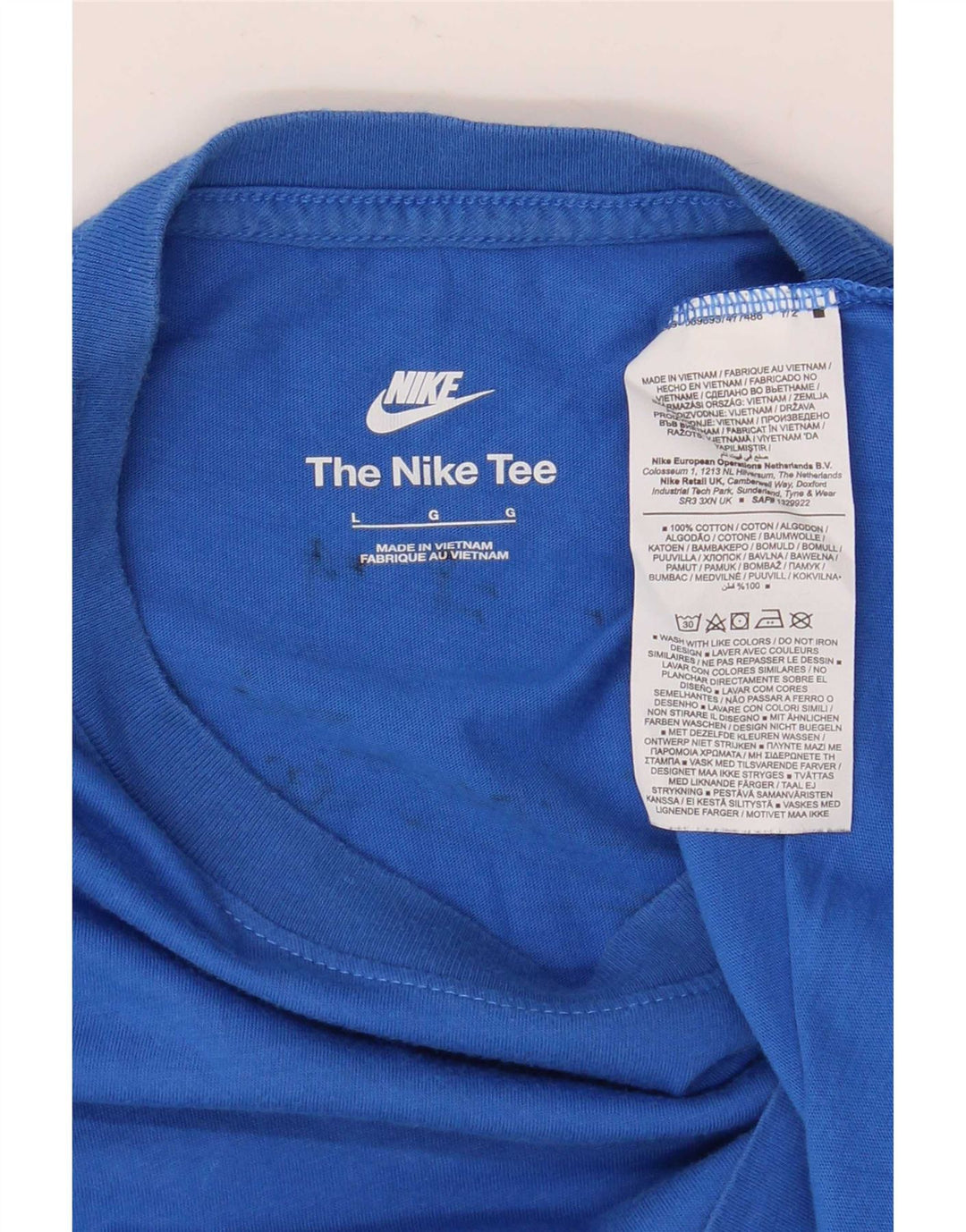 Ανδρικό μπλουζάκι Nike, μεγάλο μπλε βαμβακερό