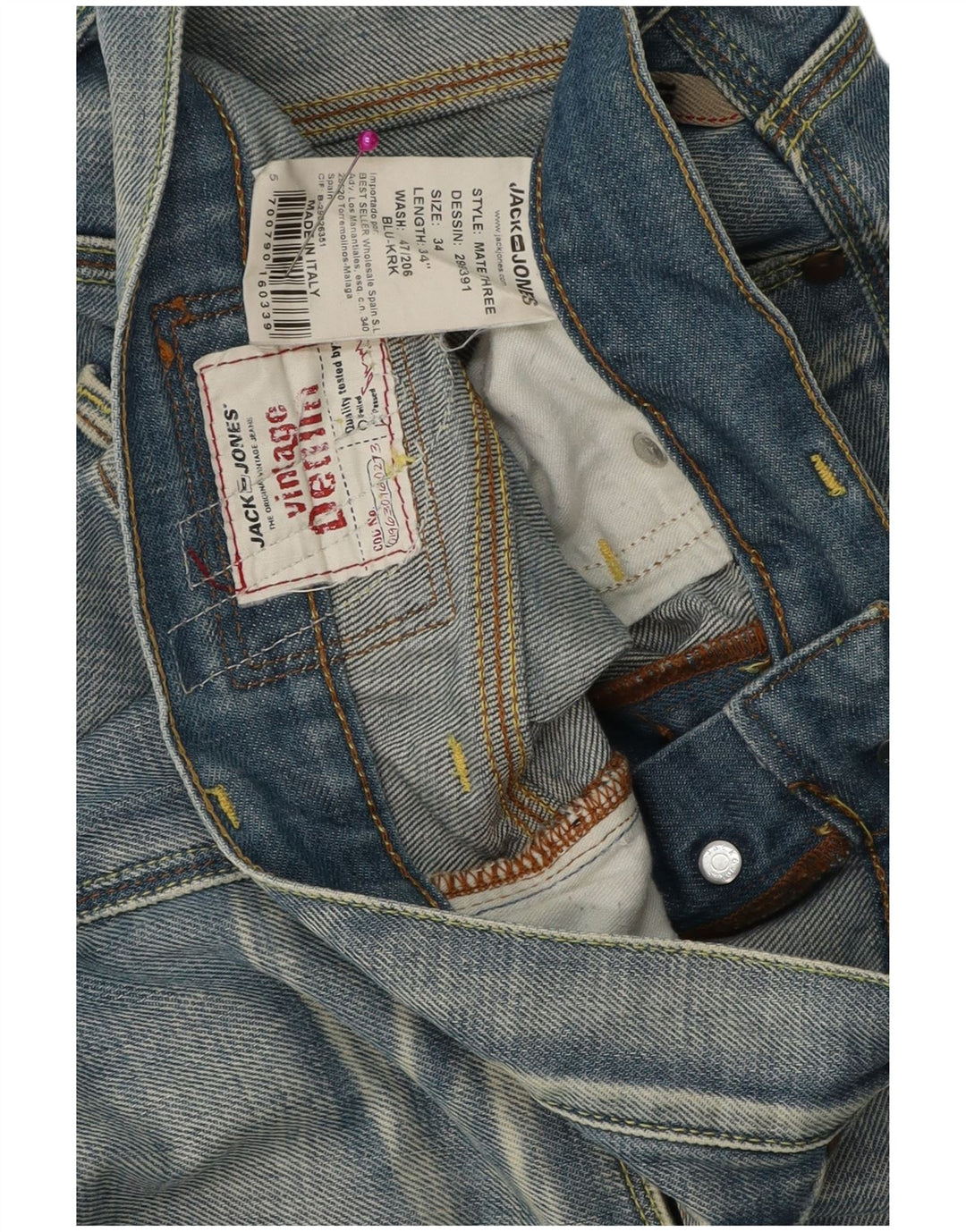Jack & Jones Ανδρικό Χαλαρό Τζιν W34 L34 Μπλε βαμβακερό