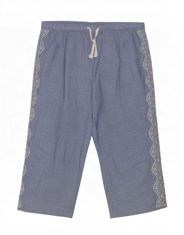 Marks & Spencer Γυναικεία Sleepwear Capri Παντελόνια UK 14 Large W34 L22 Blue