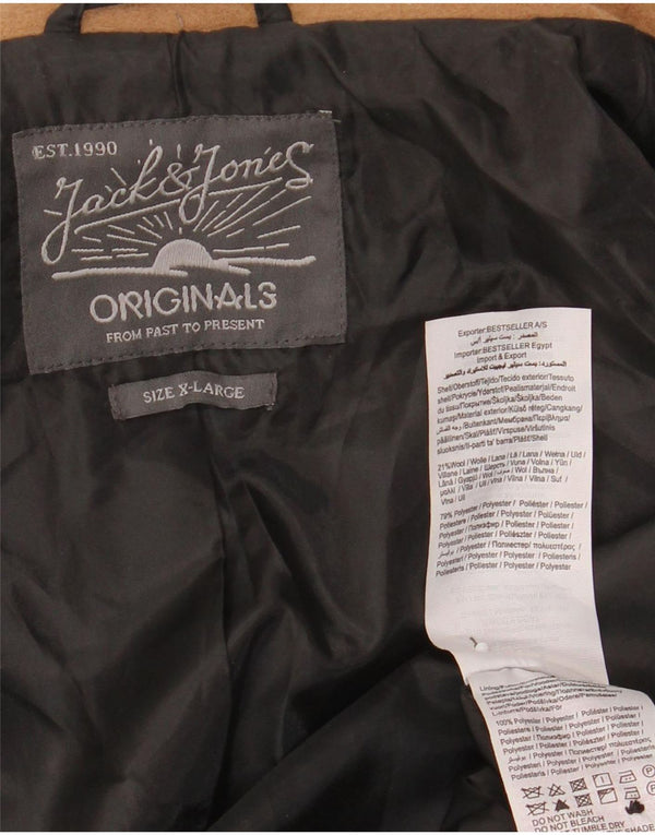 Ανδρικό παλτό Jack & Jones UK 42 XL Καφέ μαλλί