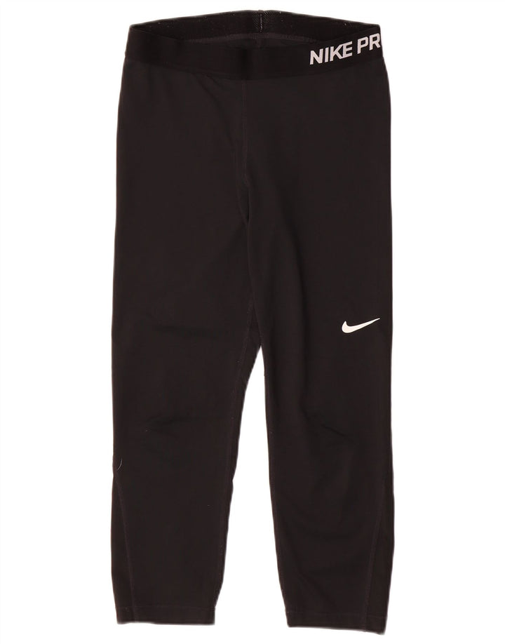 Γυναικεία Nike Dri Fit Graphic Capri leggings UK 12 Medium Black Polyester