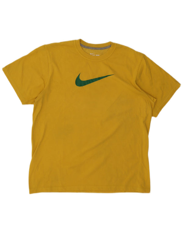 Ανδρικό γραφικό μπλουζάκι Nike Dri Fit Top UK 42/44 μεγάλο κίτρινο