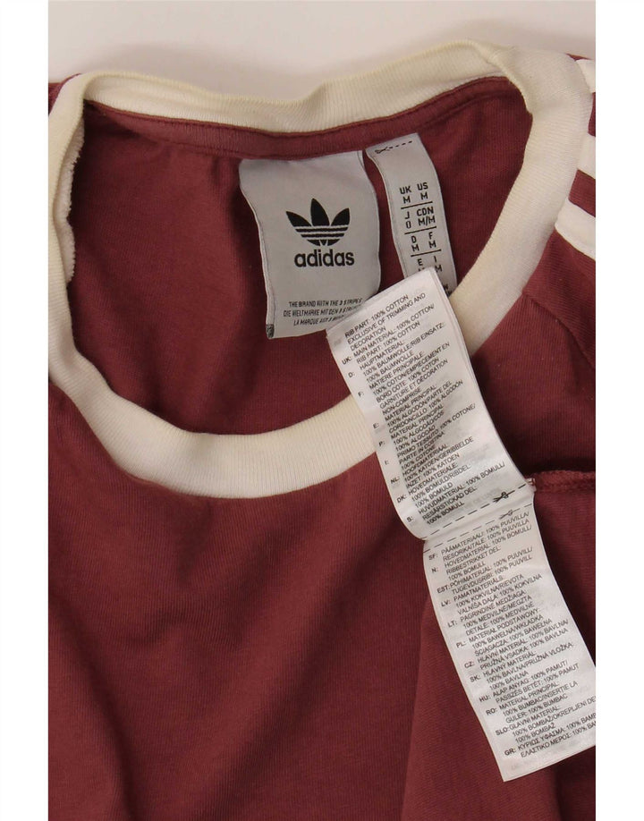 Ανδρικό T-Shirt Adidas Top από μεσαίο μπορντό βαμβάκι