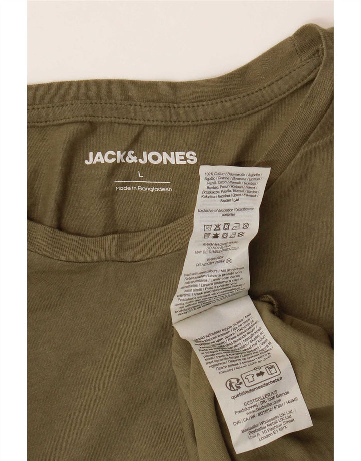 Jack & Jones Ανδρικό T-Shirt Top μεγάλο χακί βαμβακερό