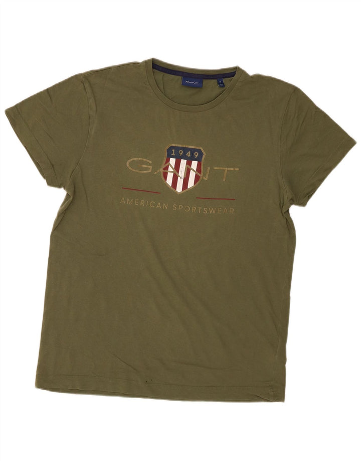 Ανδρικό γραφικό T-Shirt Gant Top Medium Khaki Βαμβακερό